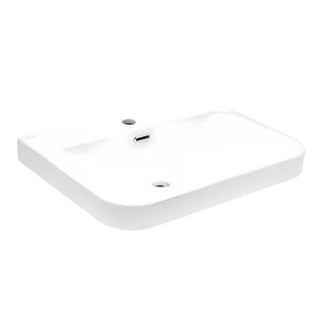 Bijeli keramički umivaonik za kupaonski ormarić SAT Fusion 60,5x46,3 cm s otvorom pro slavinu u sredini