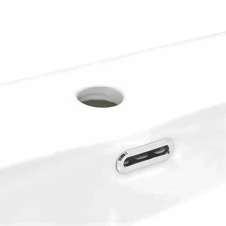 Bijeli keramički umivaonik za kupaonski ormarić SAT Fusion 60,5x46,3 cm s otvorom pro slavinu u sredini