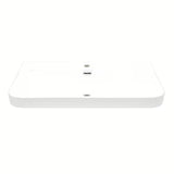 Bijeli sjajni keramički umivaonik za kupaonski ormarić SAT Fusion s preljevom i središnjim otvorom pro slavinu.