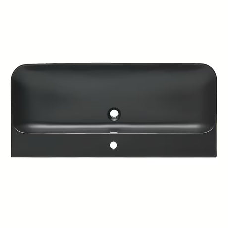 Namještajni keramički umivaonik SAT Fusion u mat crnoj boji s otvorom pro za slavinu u sredini