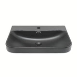Namještajni keramički umivaonik SAT Fusion 60,5x46,3 cm u mat crnoj boji s preljevom