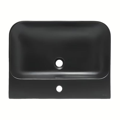 Namještajni keramički umivaonik SAT Fusion 60,5x46,3 cm u mat crnoj boji s preljevom