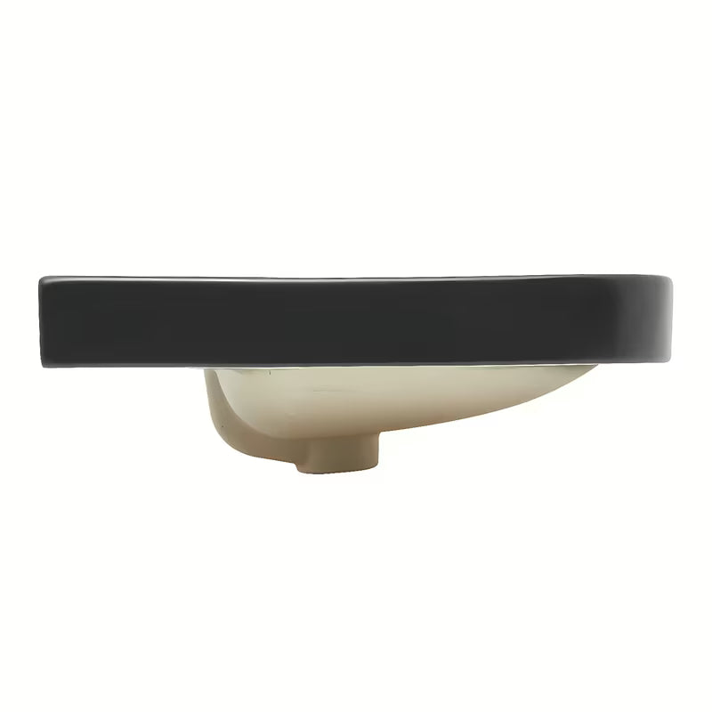 Namještajni keramički umivaonik SAT Fusion 60,5x46,3 cm u mat crnoj boji s preljevom