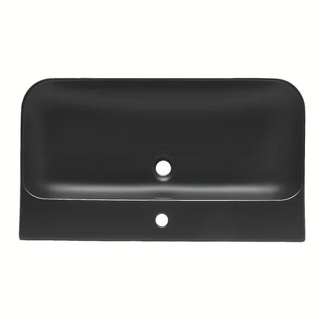 Keramički umivaonik za kupaonski ormarić SAT Fusion u mat crnoj boji s otvorom pro slavinu u sredini