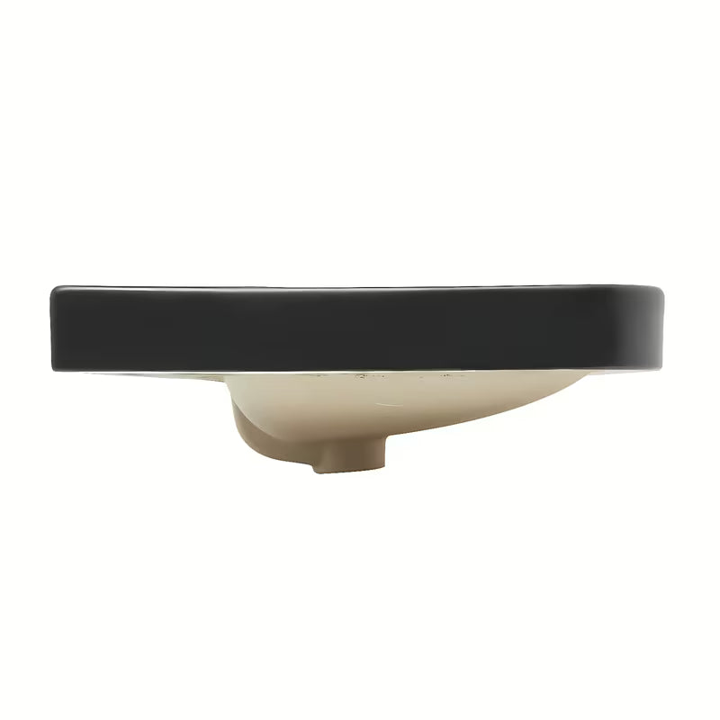 Keramički umivaonik za kupaonski ormarić SAT Fusion u mat crnoj boji s otvorom pro slavinu u sredini