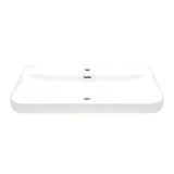 Umivaonik za Kupaonski Ormarić SAT Fusion od keramike u mat bijeloj boji s otvorom pro slavinu u sredini.