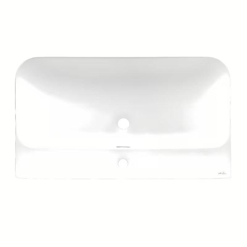 Umivaonik za Kupaonski Ormarić SAT Fusion od keramike u mat bijeloj boji s otvorom pro slavinu u sredini.