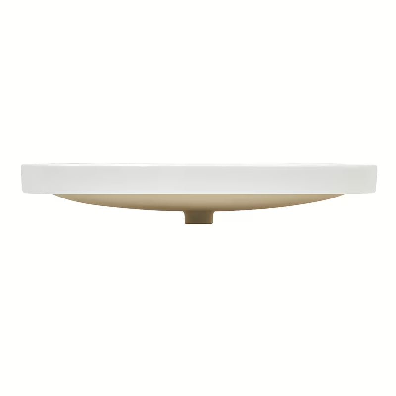 Umivaonik za Kupaonski Ormarić SAT Fusion od keramike u mat bijeloj boji s otvorom pro slavinu u sredini.