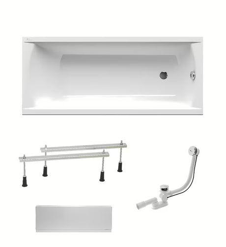 Bijela pravokutna akrilna kada SAT Fusion 160x70 cm s univerzalnom ugradnjom lijevo i desno