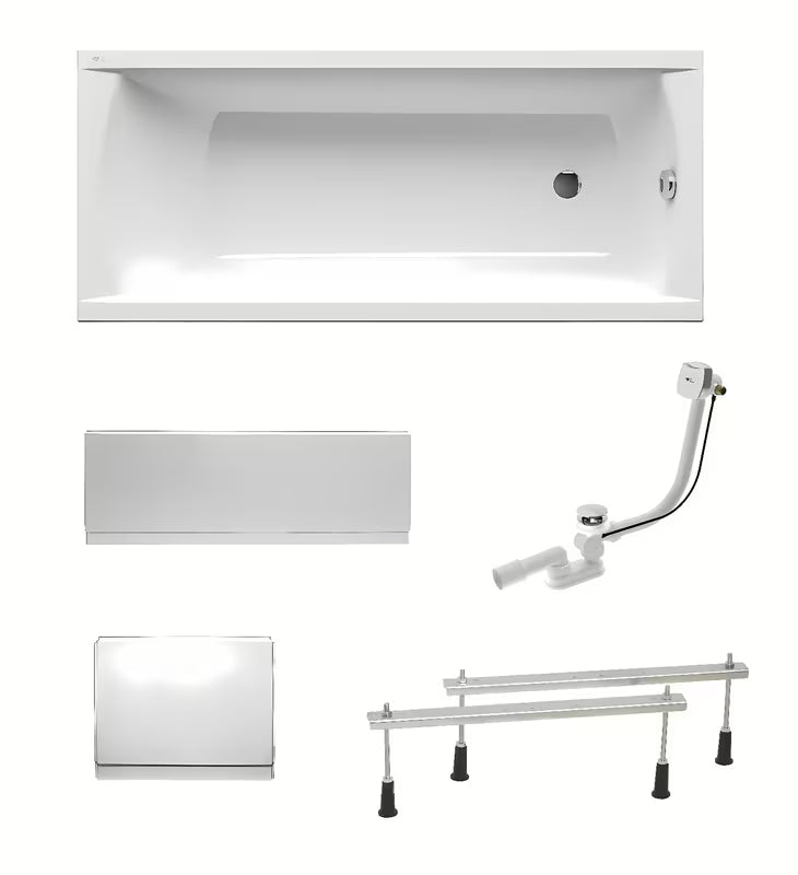 Bijela pravokutna akrilna kada SAT Fusion 160x70 cm s univerzalnom orijentacijom lijevo i desno.