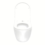 Bijeli viseća WC školjka SAT Fusion s vrtložnim ispiranjem i sjedalom soft Close.