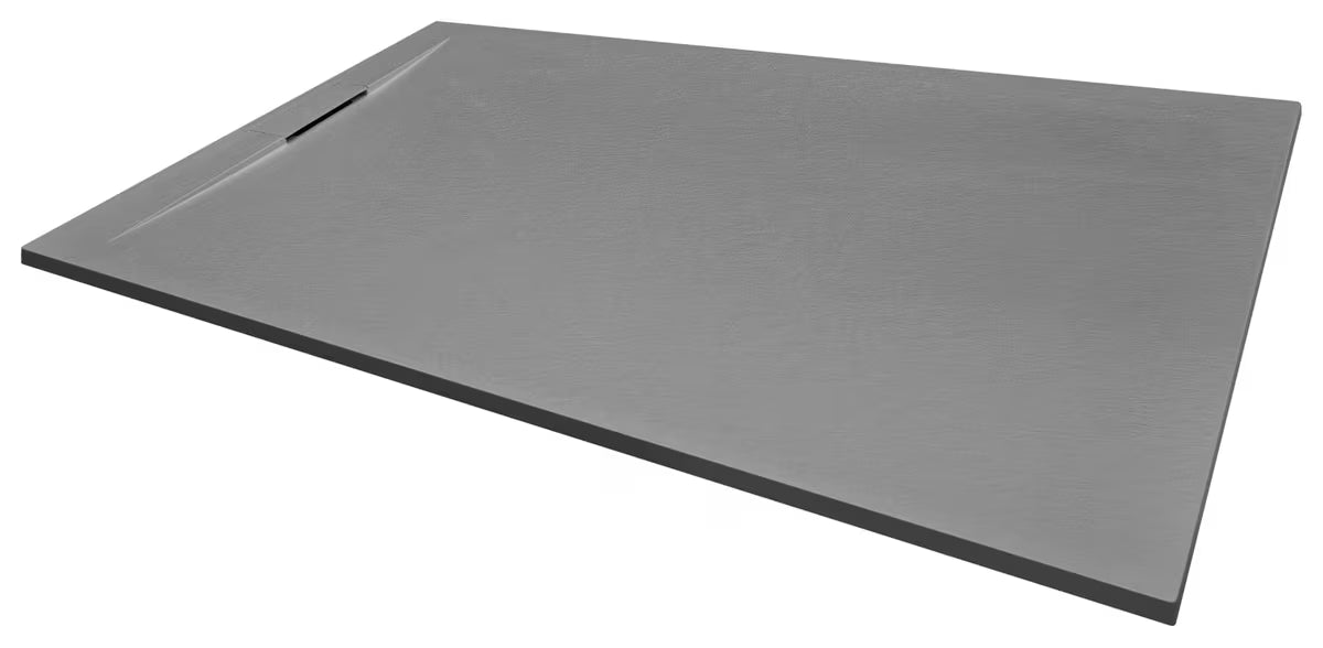Siva pravokutna tuš kada SAT Fusion 140x90 cm od lijevanog mramora