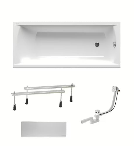 Bijela pravokutna akrilna kada SAT Fusion 150x70 cm s univerzalnom orijentacijom lijevo i desno.