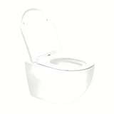 Viseći WC set SAT Fusion s vrtložnim ispiranjem, vodokotlićem, bijelom tipkom za ispiranje i duroplast WC daskom