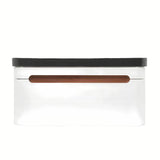 Viseća ormarić s keramičkim umivaonikom SAT Fusion u mat bijeloj boji s utičnicom i zaobljenim kutovima.