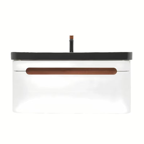 Viseća kupaonski ormarić SAT Fusion s umivaonikom u mat bijeloj boji sa zaobljenim kutovima