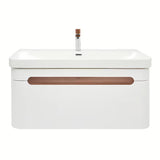 Viseća ormarić s umivaonikom SAT Fusion u mat bijeloj izvedbi sa zaobljenim kutovima