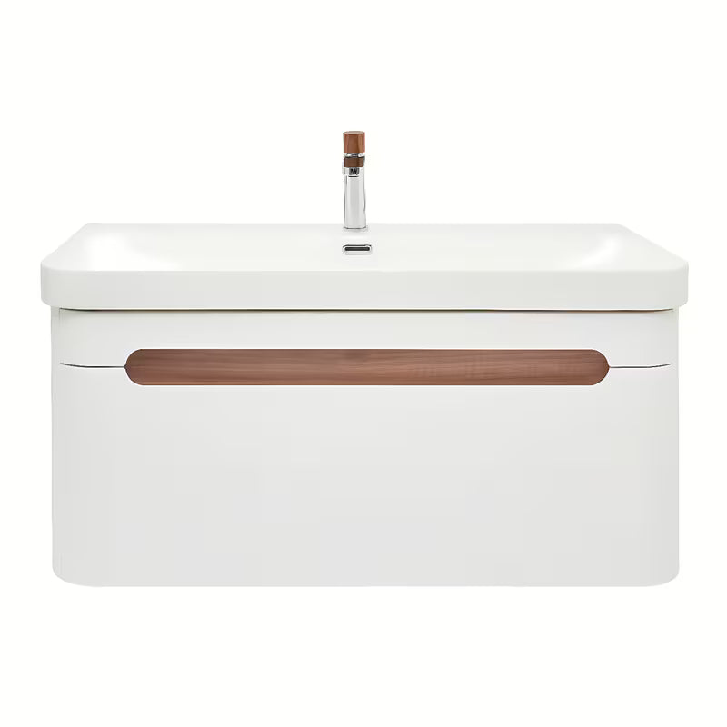 Viseća ormarić s umivaonikom SAT Fusion u mat bijeloj izvedbi sa zaobljenim kutovima