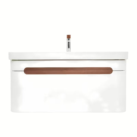 Viseća ormarić s umivaonikom SAT Fusion u mat bijeloj izvedbi sa zaobljenim kutovima