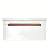 Viseća kupaonski ormarić SAT Fusion s keramičkim umivaonikom u mat bijeloj boji