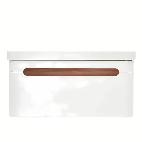 Viseća kupaonski ormarić SAT Fusion s keramičkim umivaonikom u mat bijeloj boji