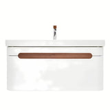 Viseća kupaonski ormarić SAT Fusion s umivaonikom u mat bijeloj boji sa zaobljenim kutovima