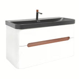 Viseća kupaonski ormarić SAT Fusion s umivaonikom u mat bijeloj boji s dvije ladice