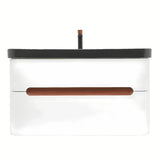 Viseća kupaonski ormarić SAT Fusion s umivaonikom u mat bijeloj boji s dvije ladice