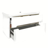 Viseća kupaonski ormarić SAT Fusion s keramičkim umivaonikom u mat bijeloj boji