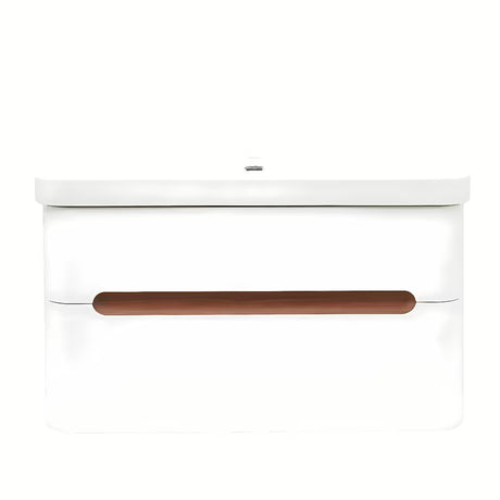 Viseća kupaonski ormarić SAT Fusion s keramičkim umivaonikom u mat bijeloj boji