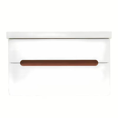 Viseća kupaonski ormarić SAT Fusion s keramičkim umivaonikom u mat bijeloj boji