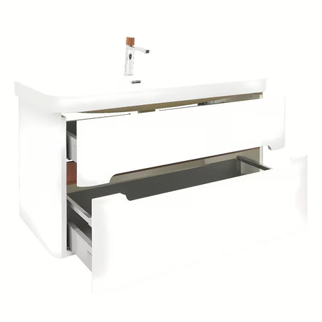 Viseća ormarić s umivaonikom SAT Fusion 97,5x53x45 cm u mat bijeloj s miješalicom bez odvoda