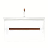 Viseća ormarić s umivaonikom SAT Fusion 97,5x53x45 cm u mat bijeloj s miješalicom bez odvoda