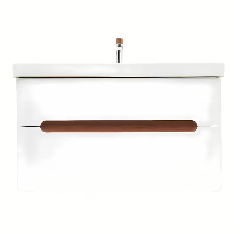 Viseća ormarić s umivaonikom SAT Fusion 97,5x53x45 cm u mat bijeloj s miješalicom bez odvoda