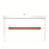 Viseća kupaonski ormarić s umivaonikom SAT Fusion u mat bijeloj boji s dvije ladice.