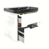 Viseća ormarić s umivaonikom SAT Fusion 57,5x53x45 cm u mat bijeloj boji s mat crnim umivaonikom.