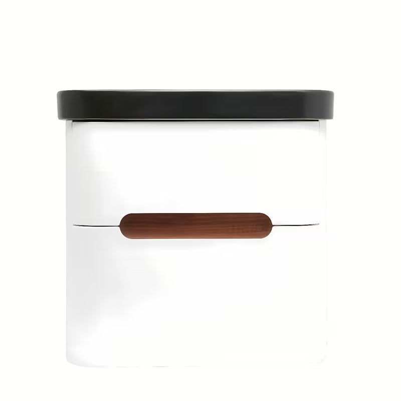 Viseća ormarić s umivaonikom SAT Fusion 57,5x53x45 cm u mat bijeloj boji s mat crnim umivaonikom.