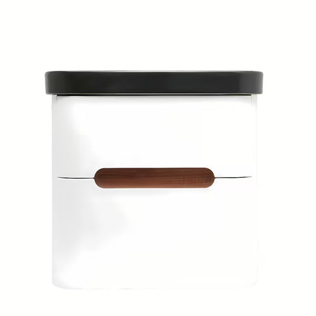 Viseća ormarić s umivaonikom SAT Fusion 57,5x53x45 cm u mat bijeloj boji s mat crnim umivaonikom.