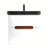 Viseća ormarić s umivaonikom SAT Fusion u mat bijeloj boji s dvije ladice