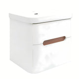 Viseća ormarić s namještajskim umivaonikom SAT Fusion u mat bijeloj boji s dvije ladice