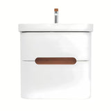 Viseća kupaonski ormarić SAT Fusion s keramičkim umivaonikom u mat bijeloj izvedbi