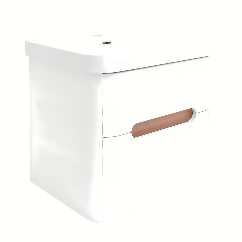 Viseća ormarić s umivaonikom SAT Fusion u mat bijeloj boji s dvije ladice