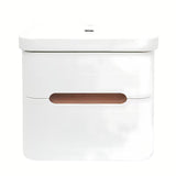 Viseća ormarić s umivaonikom SAT Fusion u mat bijeloj boji s dvije ladice