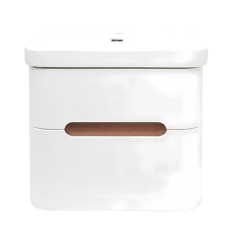 Viseća ormarić s umivaonikom SAT Fusion u mat bijeloj boji s dvije ladice