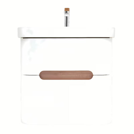 Viseća ormarić s umivaonikom SAT Fusion u mat bijeloj boji s dvije ladice