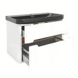 Viseća kupaonski ormarić SAT Fusion s keramičkim umivaonikom u mat bijeloj izvedbi