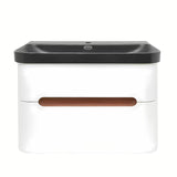 Viseća kupaonski ormarić SAT Fusion s keramičkim umivaonikom u mat bijeloj izvedbi