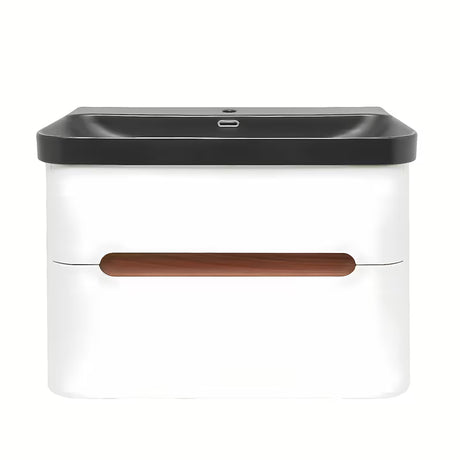 Viseća kupaonski ormarić SAT Fusion s keramičkim umivaonikom u mat bijeloj izvedbi