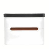 Viseća kupaonski ormarić SAT Fusion s keramičkim umivaonikom u mat bijeloj izvedbi