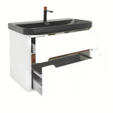 Viseća kupaonski ormarić SAT Fusion s umivaonikom u mat bijeloj izvedbi sa zaobljenim kutovima